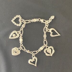 Brighton silver heart charm bracelet